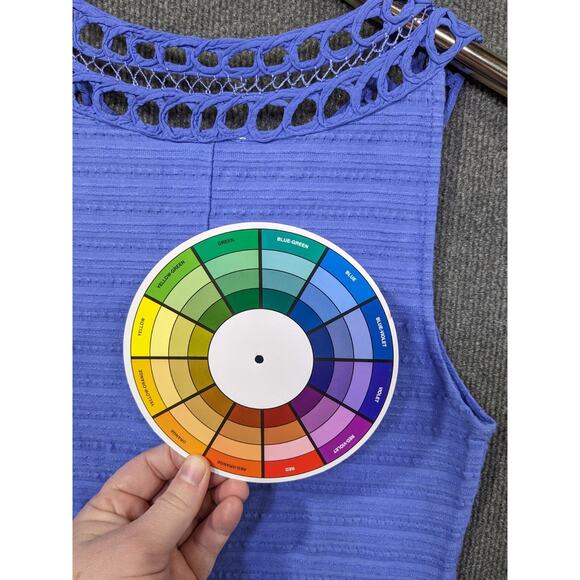 Anthropologie 9-H15 Tank Top Women XS Textured Crochet Cornflower Postage Stamp - Picture 6 of 10